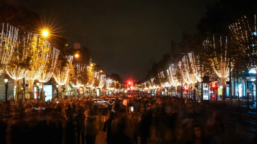 Christmas Lights Unveiled Along the Champs-Elysees