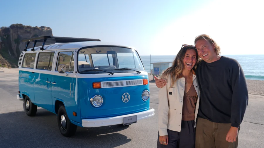 Volkswagen Debuts Restored Vintage Blue Bus That Survived the Palisades Fire