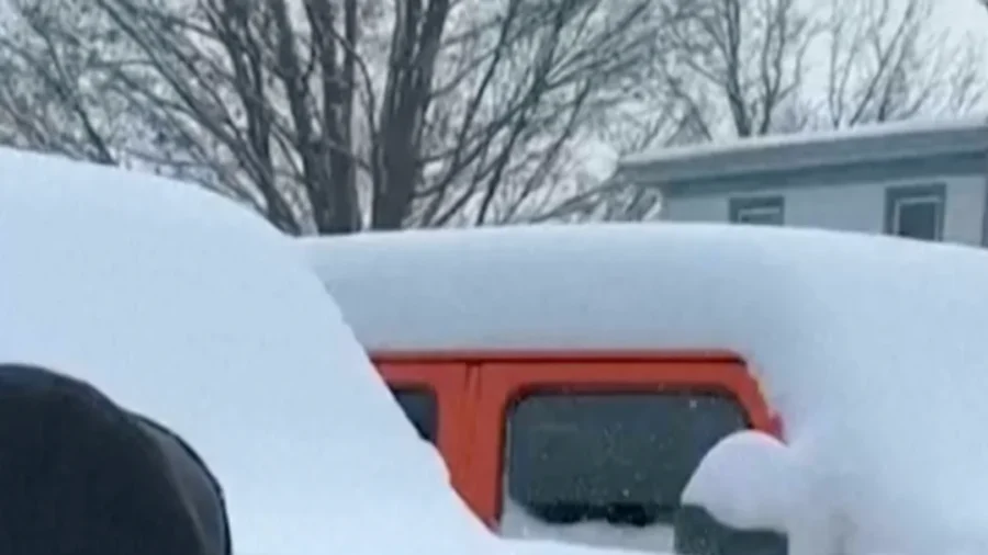Snow Blankets Streets in Lowville, NY, as County Sheriff Issues Travel Advisory