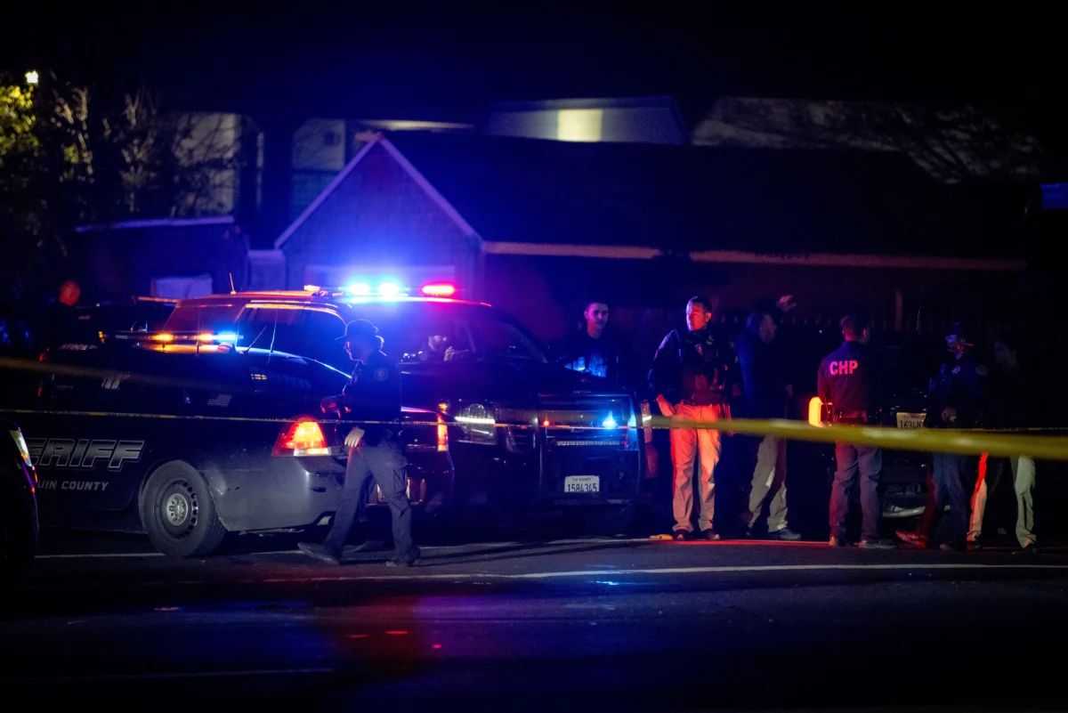 First responders at scene of a shooting in Stockton, Calif., on Nov. 29, 2025. (Ethan Swope/AP Photo)