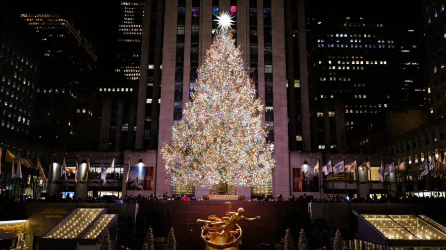 Rockefeller Christmas Tree Lights Up New York City