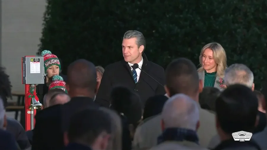 Hegseth Lights Pentagon Christmas Tree, Wishes 'Goodwill Toward Men, Except Narcoterrorists'