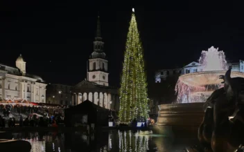 Christmas Tree Lit up in London’s Trafalgar Square