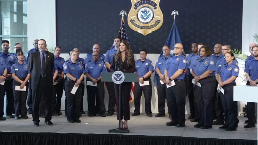 Noem Presents $10,000 Bonus Checks to TSA Employees
