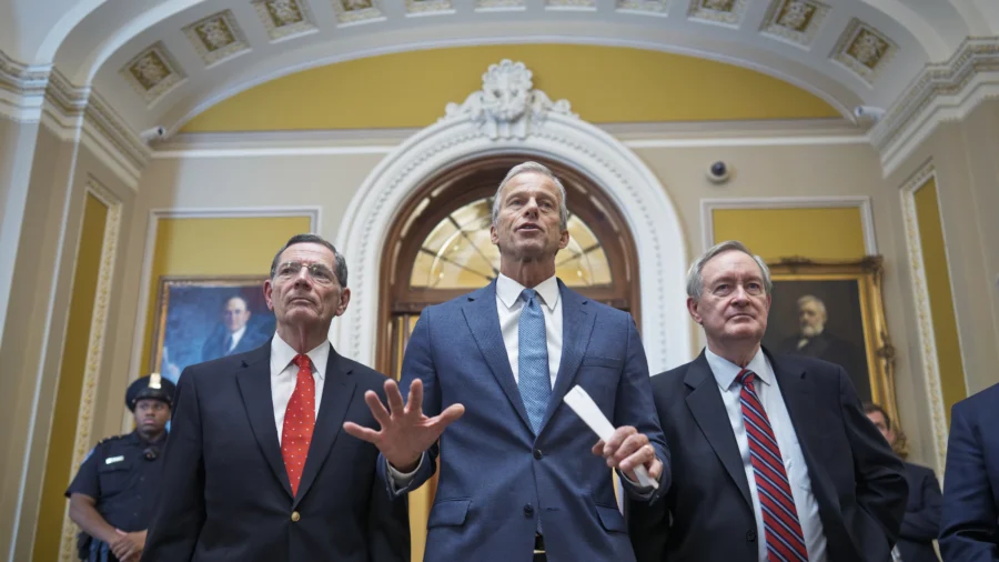 Senate GOP Leaders Speak to the Press After Policy Meeting
