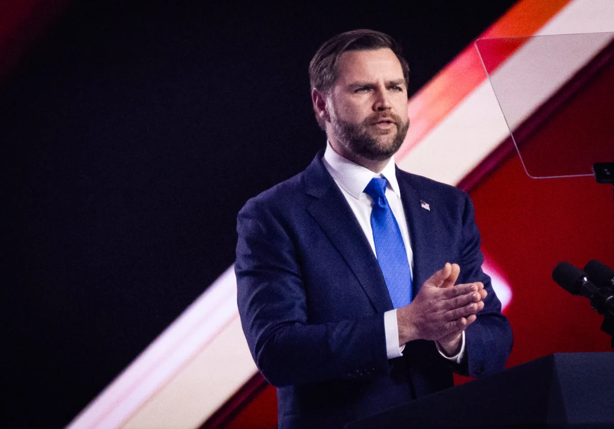 Vice President JD Vance speaks at Turning Point USA's America Fest in Phoenix, Ariz., on Dec. 21, 2025. (John Fredricks/The Epoch Times)