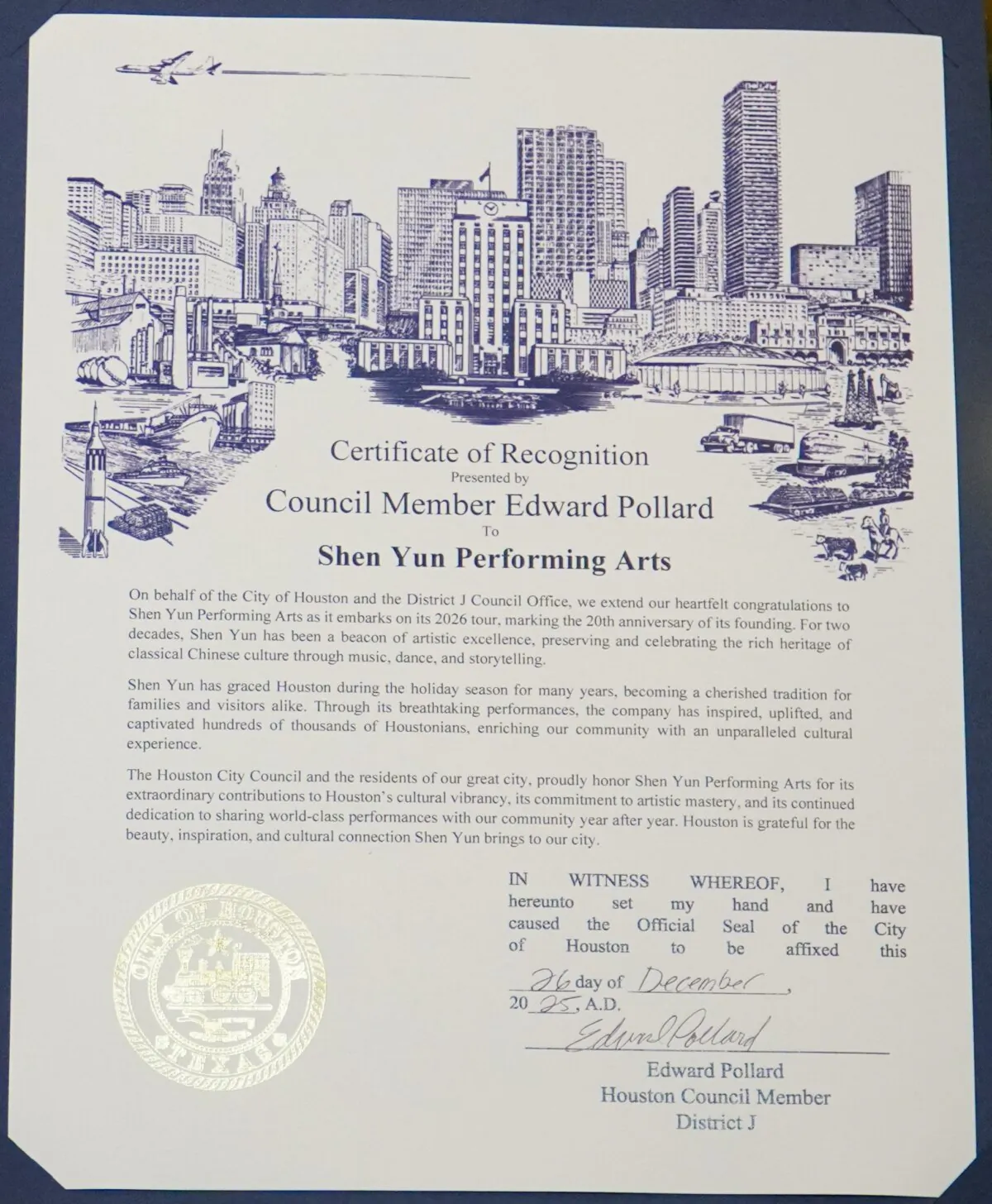 (Courtesy of Houston Council Member Edward Pollard)