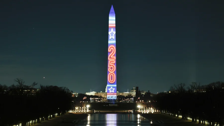 Washington Monument Lit Up as US Begins Celebrations for 250th Anniversary of its Founding