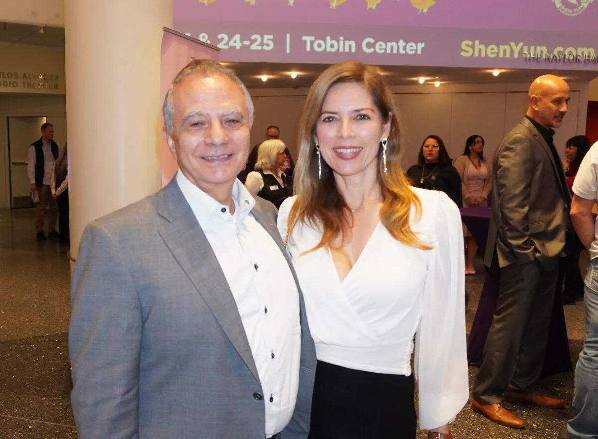 Nick Khoury and Duritzi Davis enjoyed Shen Yun's evening performance at the Tobin Center for the Performing Arts on Jan. 9, 2026. (Sonia Wu/The Epoch Times)