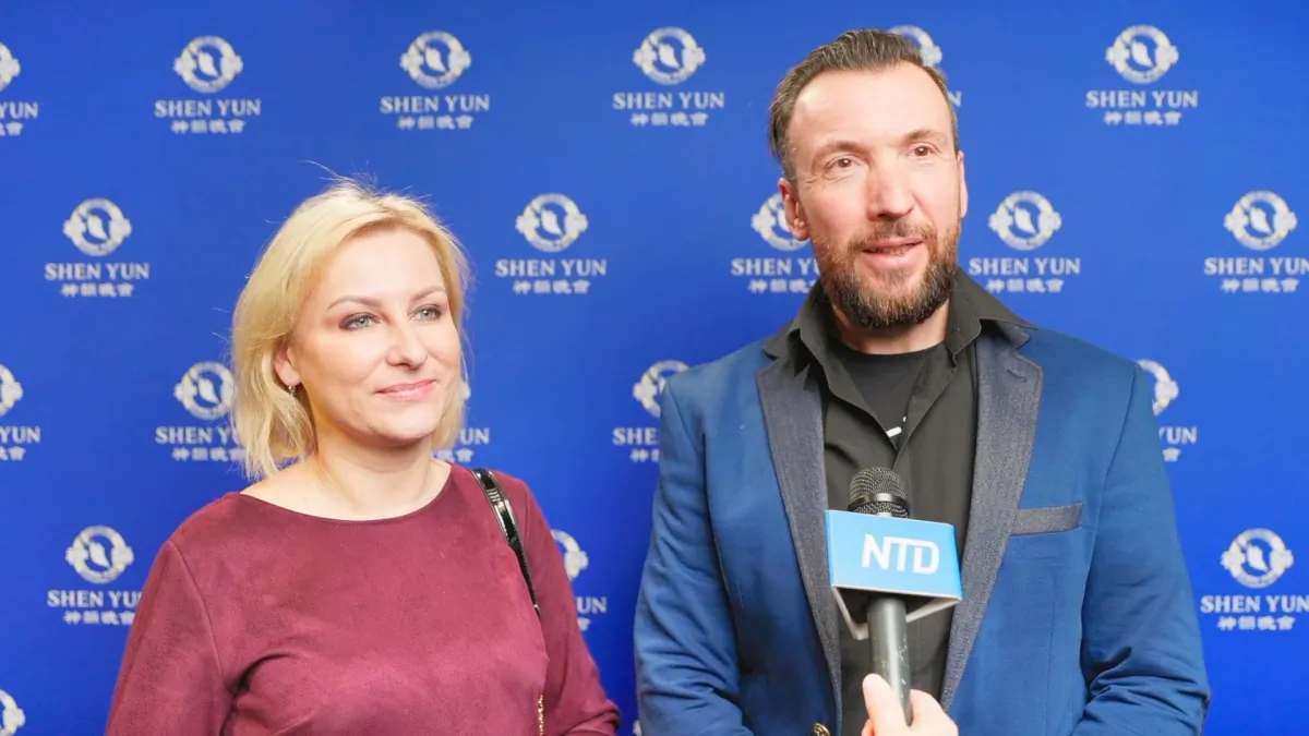 Mr. Michał Szydłowski and his wife, Ms. Elżbieta Szydłowska, attended the first performance by Shen Yun Performing Arts at the Opera Hall of the Centre for the Meeting of Cultures, in Lublin, on Jan. 16, 2026 (NTD).