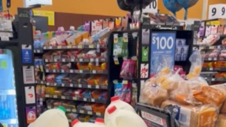 Video Shows Shopper’s Cart Stacked With Milk and Bread