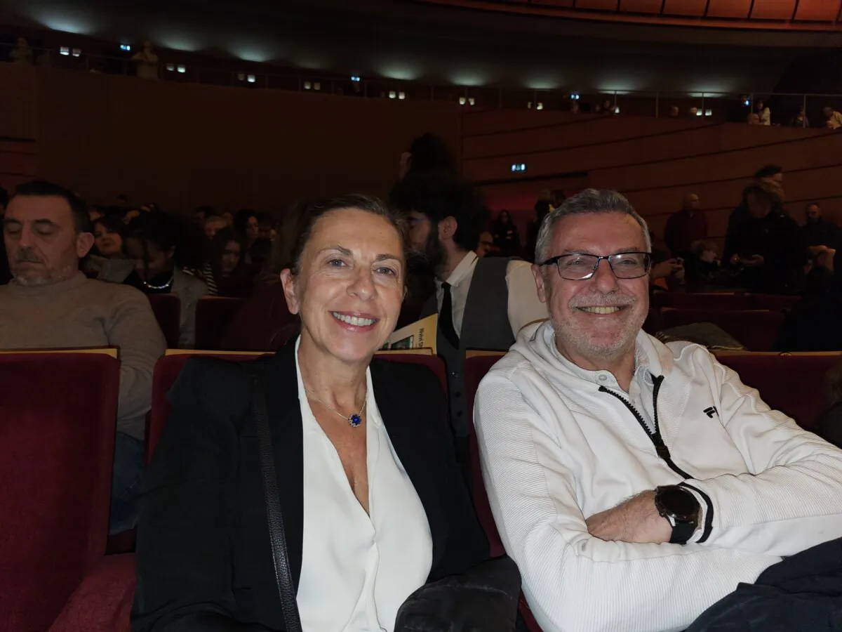 Milan City Council Member Beatrice Uguccioni and Mr. Maurizio Buson, head of corporate banking at a major Italian bank, attended Shen Yun New York Performing Arts Company’s sixth performance at Milan’s Teatro degli Arcimboldi, on Jan. 17, 2026. (Massimo Marcon/The Epoch Times)