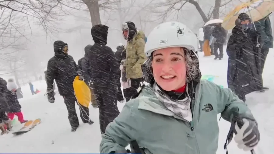 NYC Snow Storm Brings Out Fun Seekers