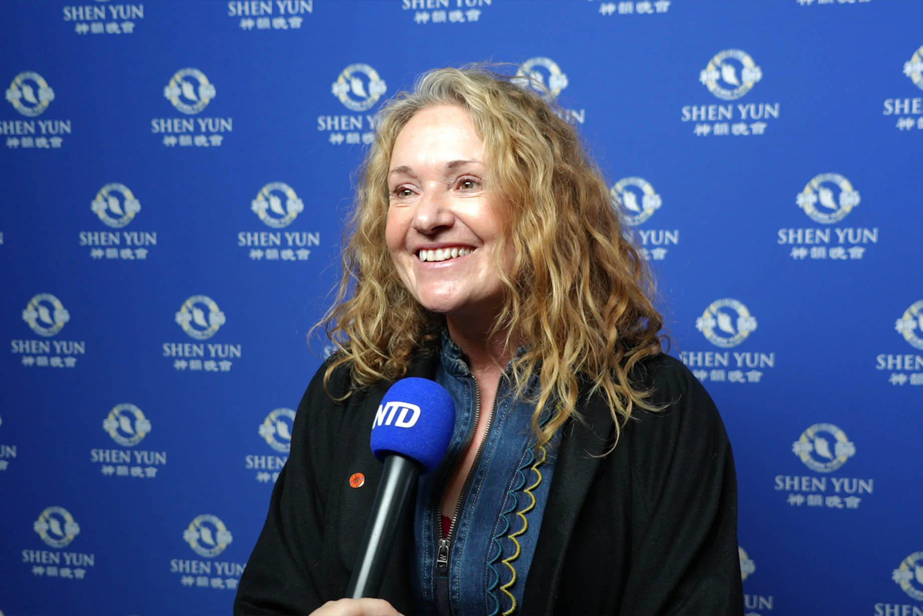 Clare Heath Paterson attends Shen Yun Performing Arts at the New Victoria Theatre in Woking, England, on Jan. 24, 2026. (NTD)