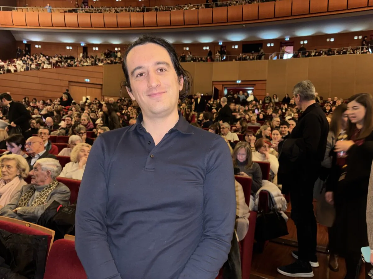 On the afternoon of Jan. 25, 2026, journalist Riccardo I. attended the fourteenth performance of Shen Yun New York Company at the Teatro degli Arcimboldi in Milan. (Alessandro Starnoni/The Epoch Times)