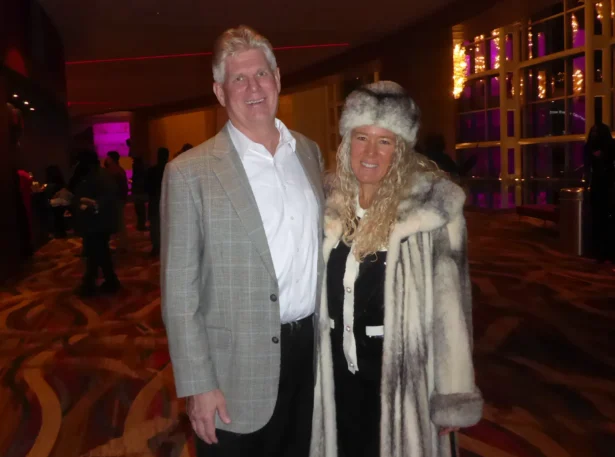 Steven Biegalski, professor at Georgia Tech, and his wife, Kendra, a professional Irish dancer, at the Cobb Energy Performing Arts Centre on Jan. 31, 2026. (Frank Liang/The Epoch Times)