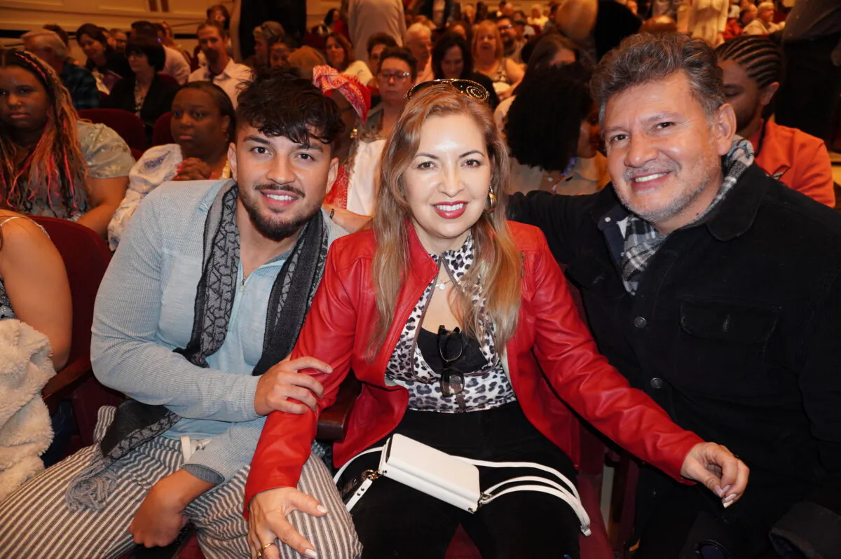 The Ramirez family—(L–R) Alexander Jr., Saida, and Alexander—enjoyed Shen Yun at the Duke Energy Center for the Arts on Feb. 8, 2026. (Lily Yu/The Epoch Times)