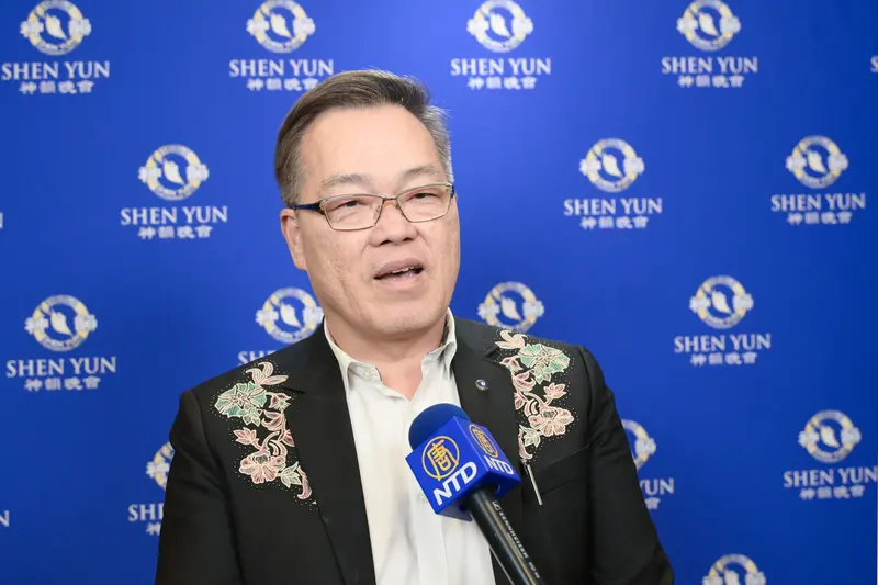 On the afternoon of Feb. 8, 2026, Luo Shengyi attended the third performance of Shen Yun New Era Arts Group at Taichung Chungshan Hall. (Song Bilong/The Epoch Times)