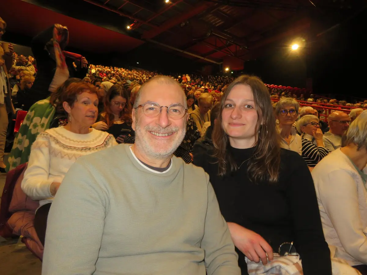 Thierry and Claire Guérot, an IT specialist and project manager, attend Shen Yun's premiere in Dijon on Feb. 9, 2026. (Sheng Ming/The Epoch Times)