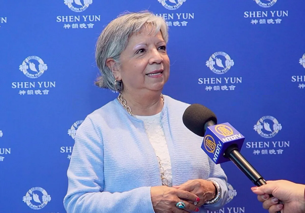 District Director at State of Texas, Grace Handley, enjoyed Shen Yun at the CFISD Visual and Performing Arts Center on Feb. 15, 2026. (NTD)