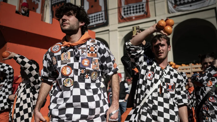 Italian Town Descends Into Annual Oranges Fight
