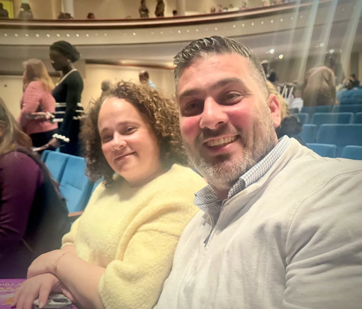 Guillermo Palacios and his wife, Brenda, attend Shen Yun at the Belk Theater at Blumenthal Performing Arts Center on Feb. 20, 2026. (Henry Wang/The Epoch Times)