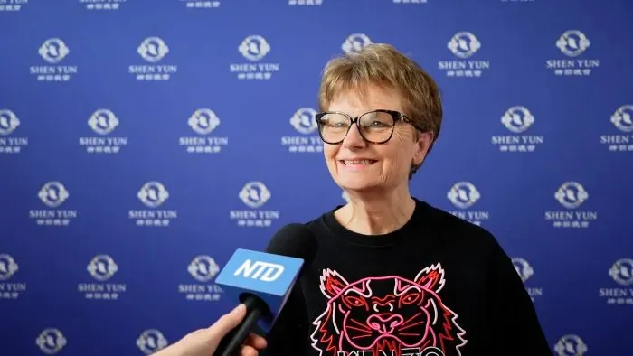 Corine Moinat, former president of Geneva Airport, described Shen Yun as “poetic and dynamic” on Feb. 22, 2026, in Lausanne. (NTD)