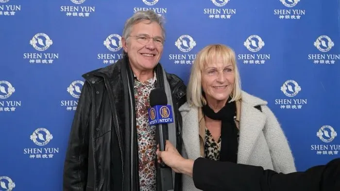 Willian Thullier, a former sales representative, and Patricia Courquin, a former teacher, attended Shen Yun Nantes on Feb. 24, 2026. (NTD)