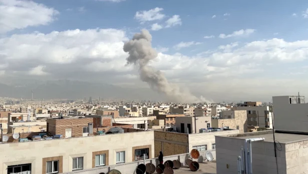 Smoke rises following an explosion, after Israel’s defense minister said Israel had launched a pre-emptive attack in Tehran on Feb. 28, 2026. (West Asia News Agency/Handout via Reuters)