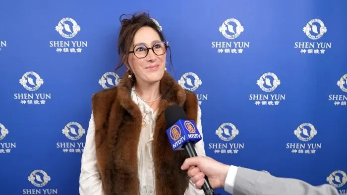 Delphine Terral, a business owner, came to discover the spirituality of traditional Chinese culture with Shen Yun. Montpellier, March 8, 2026. (NTD)