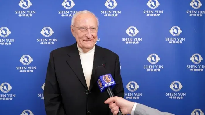 Jacques Mauret, former bank director and Knight of the Legion of Honor, came to see Shen Yun in Montpellier on March 6, 2026. (NTD)