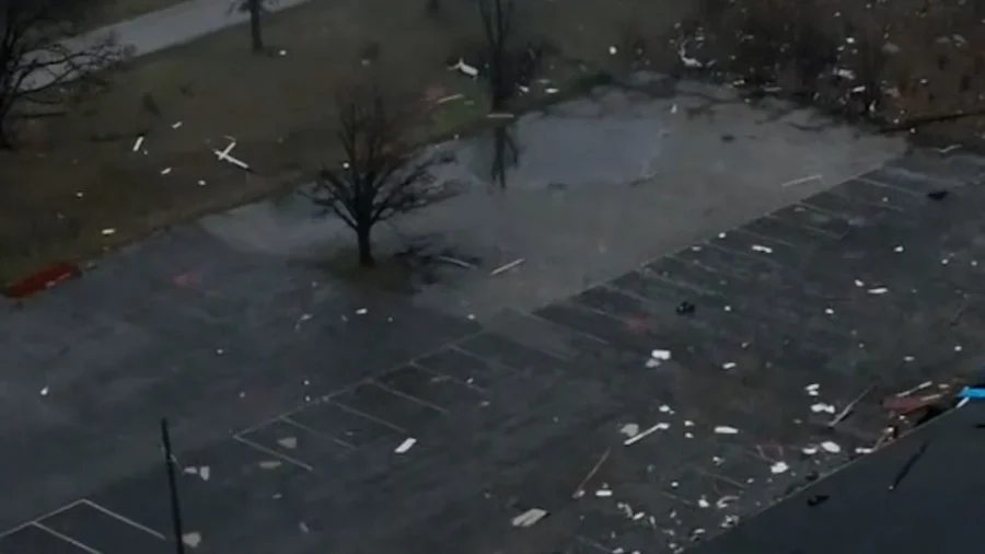 Drone Captures Aftermath of Lake Village Storm