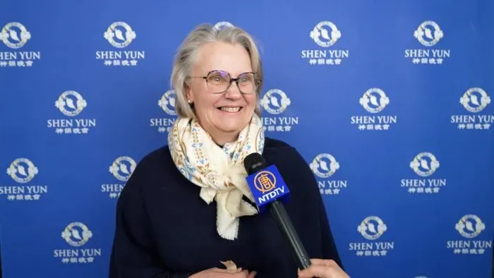 Odile Bernard, a business owner, attended the Shen Yun performance in Limoges on March 12, 2026. (NTD)