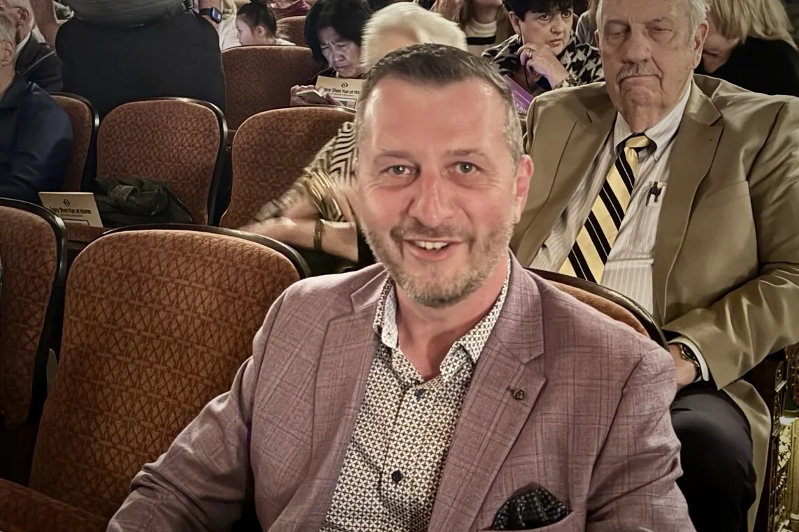 Andrew Shevchuk watched Shen Yun at the Benedum Center for the Performing Arts in Pittsburgh on March 21, 2026. (Lily Sun/The Epoch Times)