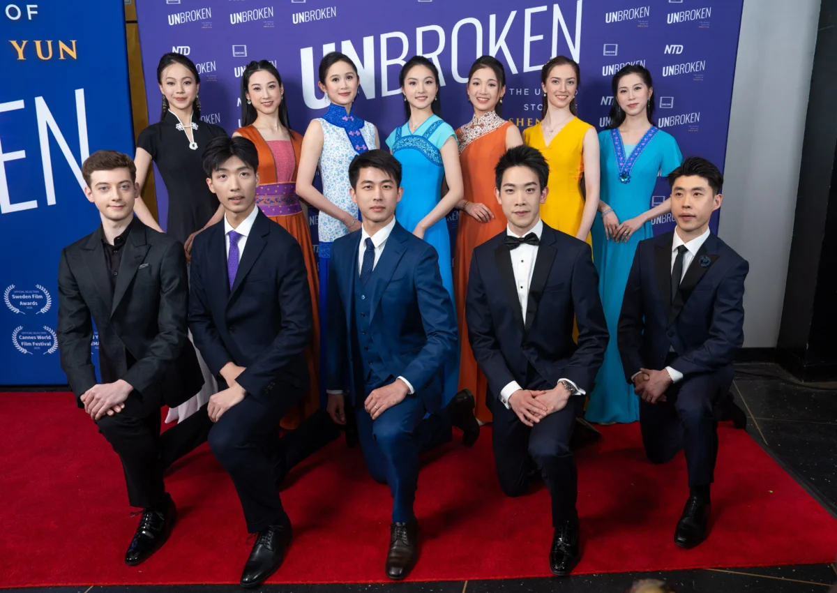 Shen Yun dancers attend the world premiere of "Unbroken: The Untold Story of Shen Yun" at AMC Theater at Lincoln Square in New York City on March 24, 2026. (Samira Bouaou/The Epoch Times)