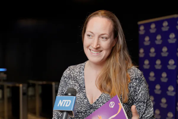 Emma Ahlstrom Koster enjoyed Shen Yun’s performance at the Royal Arena on April 1, 2026. (NTD)