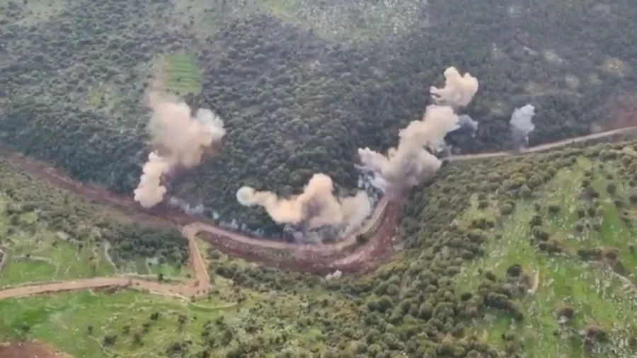 Israeli Military Releases Video of Strikes on Hezbollah in Southern Lebanon
