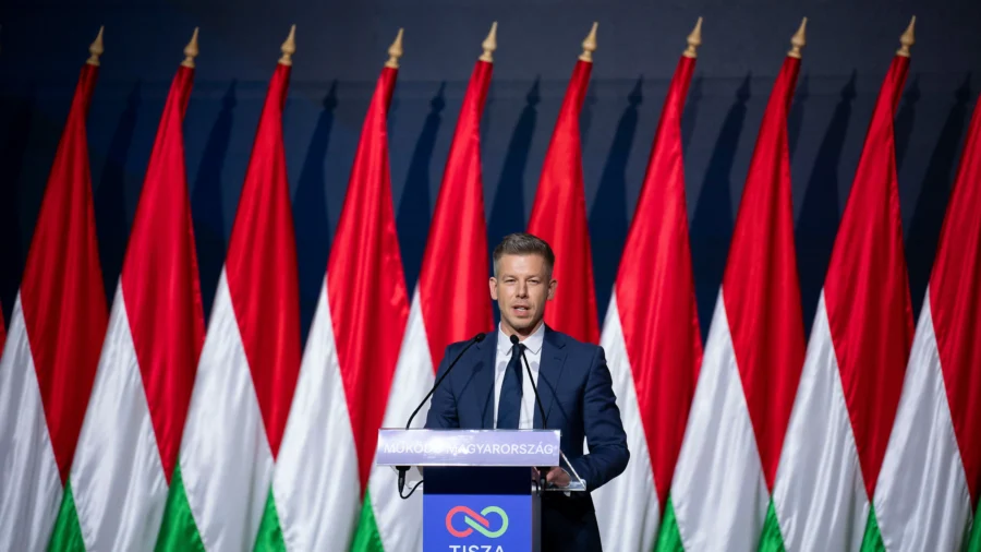 Magyar Speaks to Reporters After Defeating Orban in Hungary's National Election