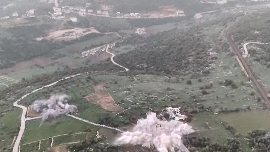 Israeli Military Video Shows Strikes Targeting Hezbollah Positions in Lebanon