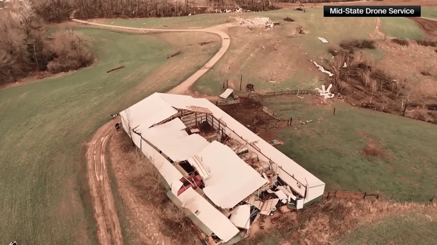 Tornado Ravages Wisconsin Town of Union Center