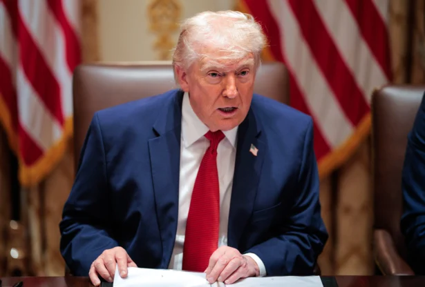 President Donald Trump speaks during a meeting in the Cabinet Room of the White House on March 26, 2026. (Chip Somodevilla/Getty Images)