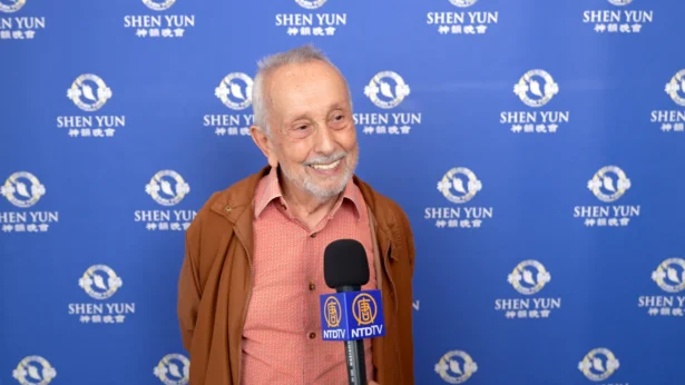 Maurice Vinçon, an actor and director with nearly 60 years of experience, attended the Shen Yun performance in Aix-en-Provence on April 17, 2026. (NTD)
