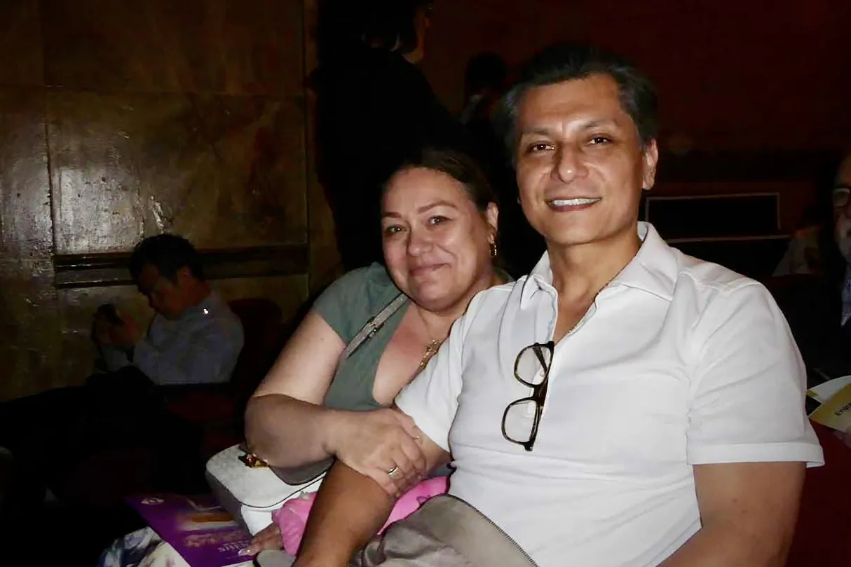 Christine Laverde attends Shen Yun Performing Arts with her husband, Dennis Laverde, at the State Theatre in New Jersey on April 24, 2026. (Frank Liang/The Epoch Times)
