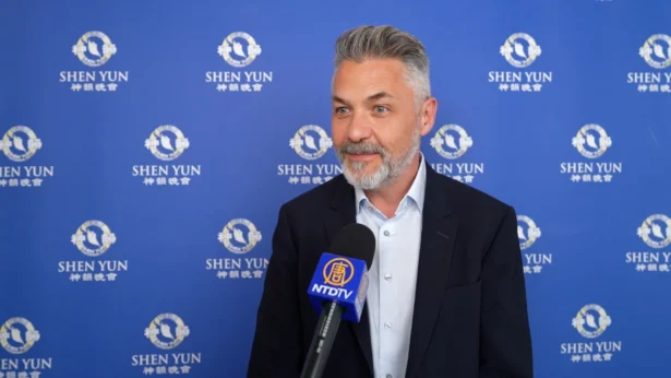 Pierre Gilot, CTO, saw Shen Yun at the Palais des Congrès de Paris, in Paris, on May 1, 2026. (NTD)