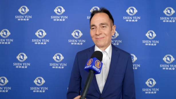 Gilles Gourgey, a consultant, attends  Shen Yun in Paris on May 6, 2026. (NTD)