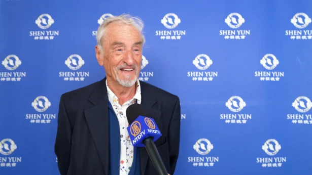Roland Fournier, a former architect, attends the Shen Yun performance in Paris on May 7, 2026. (NTD)