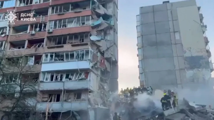 Video Shows Aftermath of Russian Strikes on Ukraine’s Kyiv