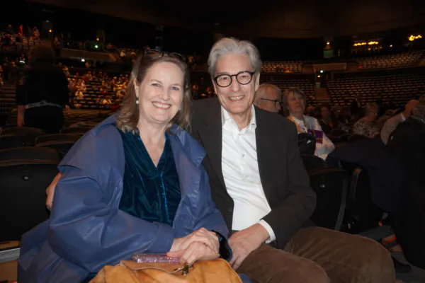 Michael Spenner and Anastassia Spenner attend a Shen Yun Performing Arts performance at the Royal Arena in Copenhagen, Denmark, on April 1, 2026. (Mary Man/The Epoch Times)
