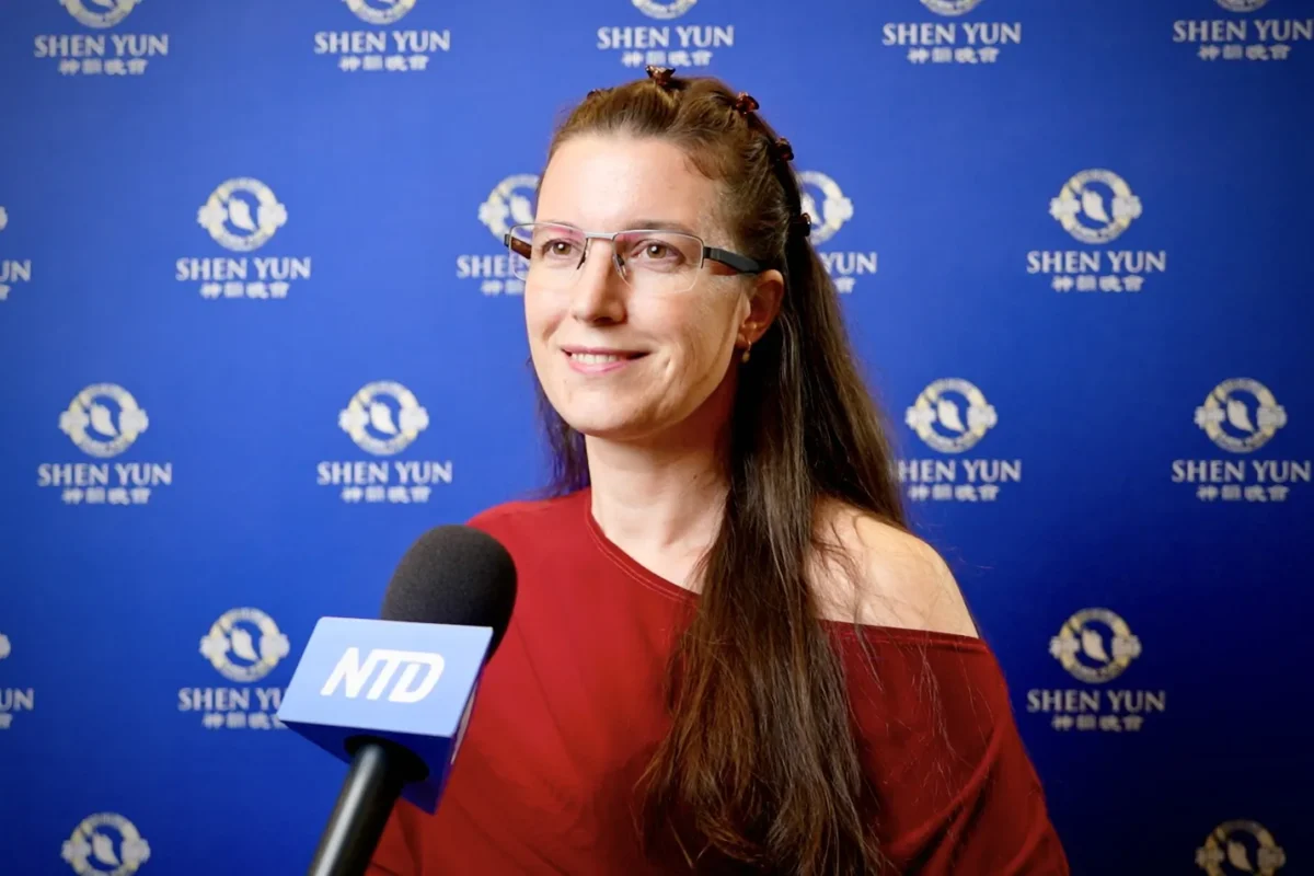 Teacher and dancer Hana Kochová Breburdová attends Shen Yun Performing Arts at the Prague Congress Center in Czech Republic on April 17, 2026. (NTD)