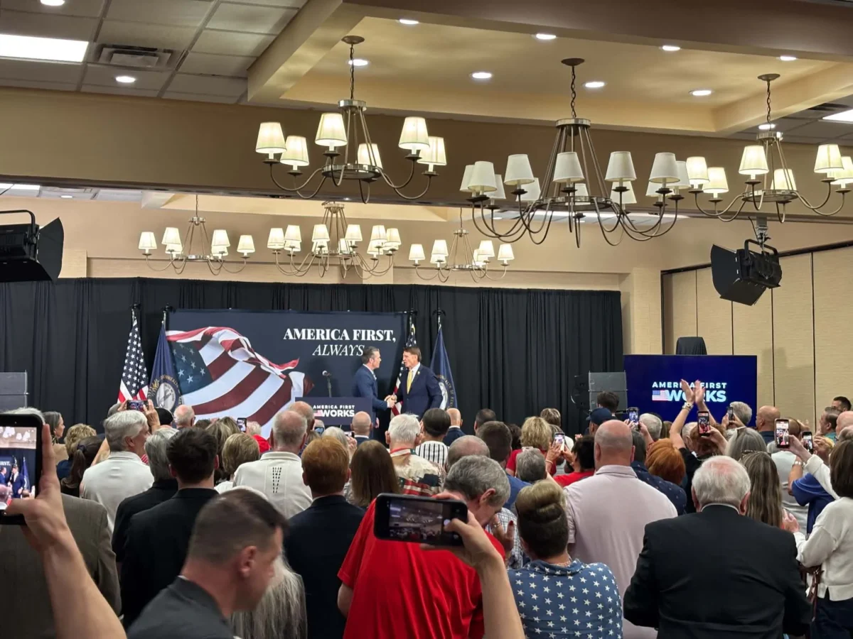 Secretary of War Pete Hegseth campaigned for Ed Gallrein in Hebron, Ky. on May 18, 2026. Gallrein is endorsed by President Donald Trump and is running against Rep. Thomas Massie in the Kentucky Fourth Congressional District Republican primary. (Jeff Louderback/The Epoch Times)